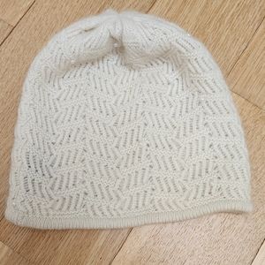 Portolano girls white cashmere pearl hat